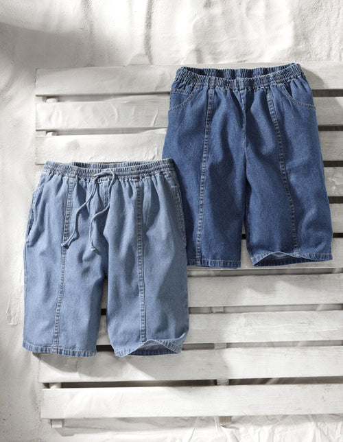 Bermudashorts 2-pakk med elastisk livning - Capt.Scott forfra