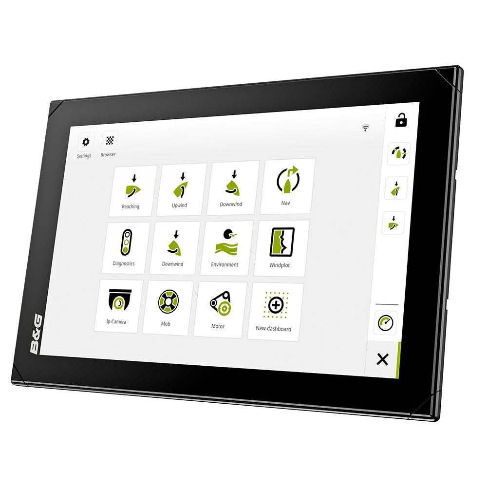 Nærbilde av B&G Nemesis display 9 tommer HD touchscreen skjerm