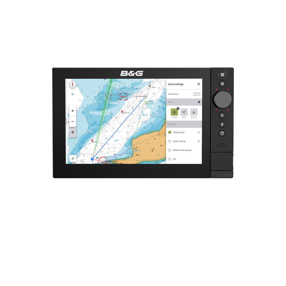 B&G ZEUS SR kartplotter 10" SolarMAX IPS montert på båt