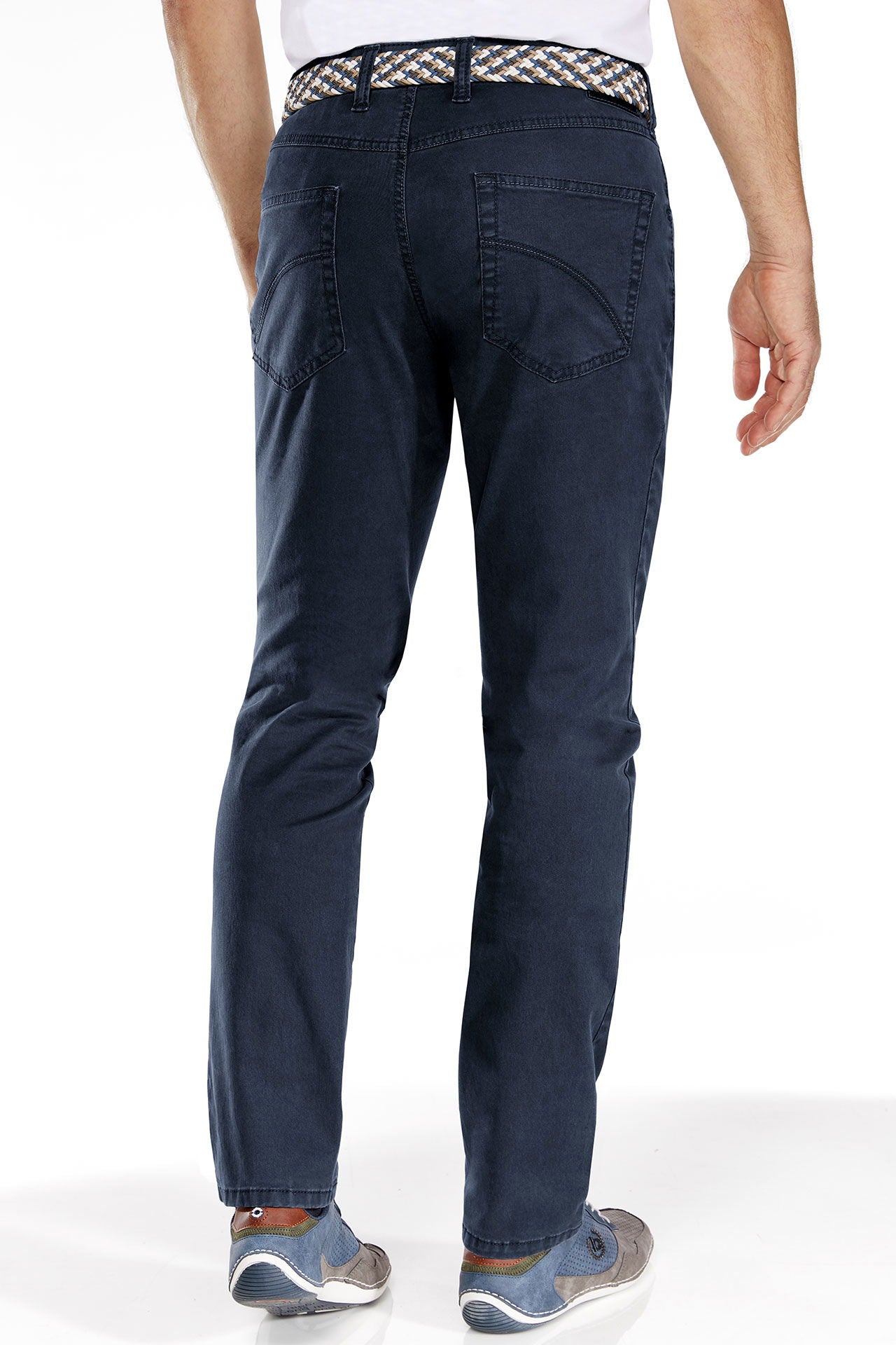 Detalj av mobillomme på Bi-stretch jeans 5-lommer med mobillomme
