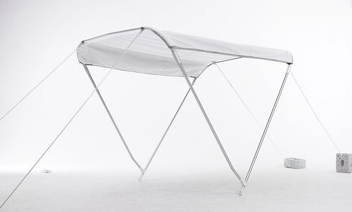 Bimini solseil 2 bøyler aluminium 130 x 180 cm polyester Compass forfra