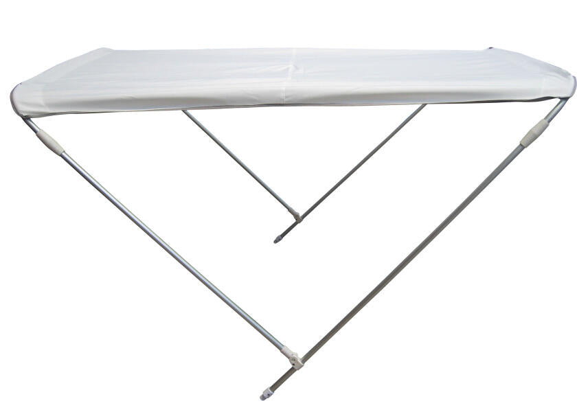 Biminitopp hvit med aluminiumsstenger PVC-duk forfra