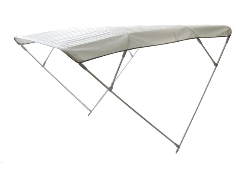 Biminitopp hvit med aluminiumsstenger PVC-duk bakside