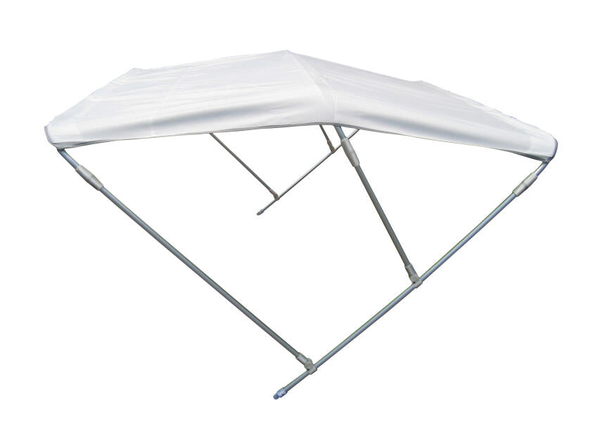 Detalj av Biminitopp hvit med aluminiumsstenger PVC-duk