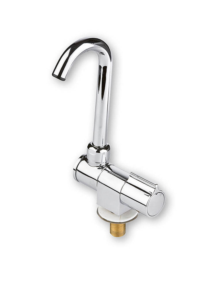 Blandebatteri forkrommet svingbar tut 180 mm 3/8" - Allpa forfra