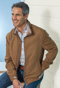 Blouson jakke vannavvisende semsket skinnlook - S4 forfra