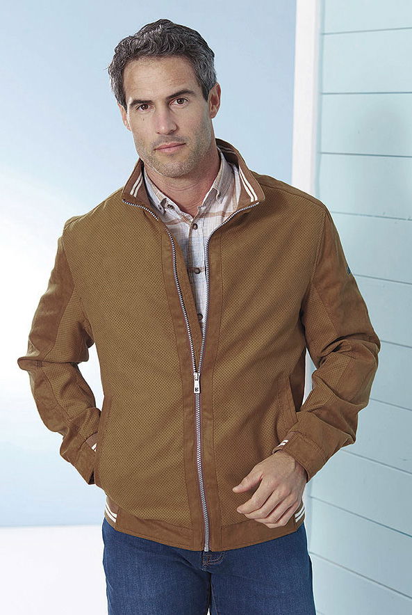 Blouson jakke vannavvisende semsket skinnlook - S4 bakside