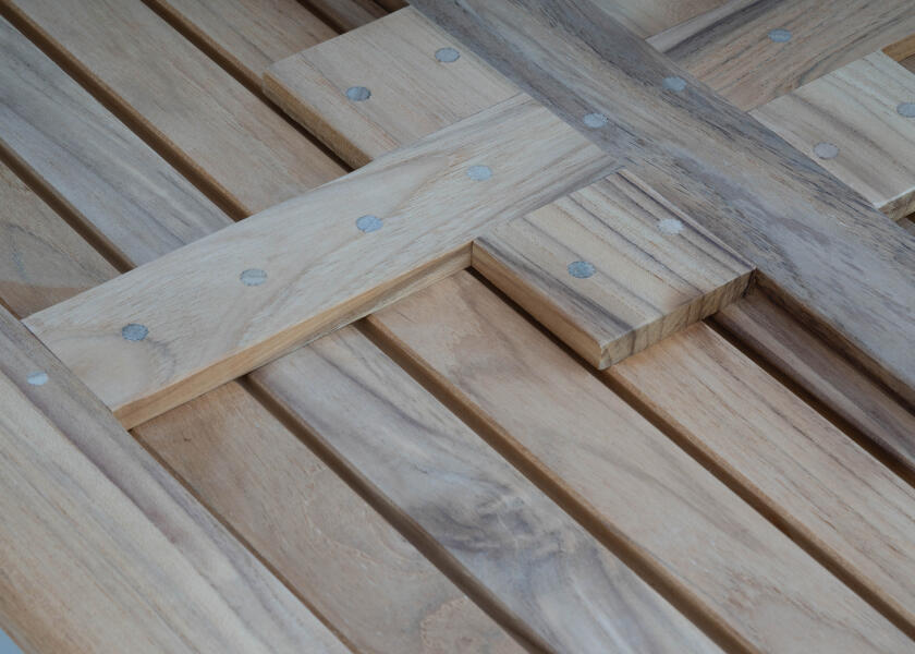 Montert bordplate teak massiv 45 x 70 cm for kahytt og cockpit