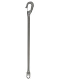 Bøyekrok med sikringskrok rustfritt stål AISI 316 90 cm forfra