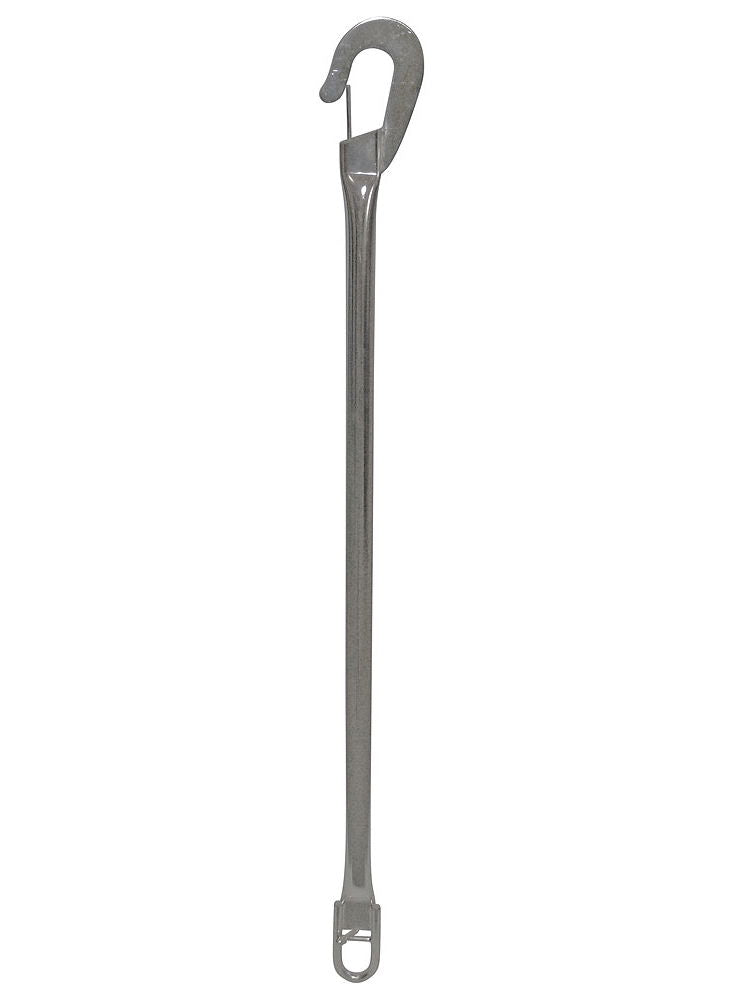 Bøyekrok med sikringskrok rustfritt stål AISI 316 90 cm forfra