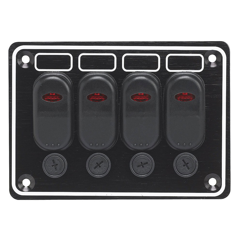 Bryterpanel 4 brytere vanntett 95 x 130 mm - Compass forfra
