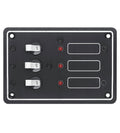 Bryterpanel med LED 3 brytere 12V 102 x 96 mm - Compass forfra