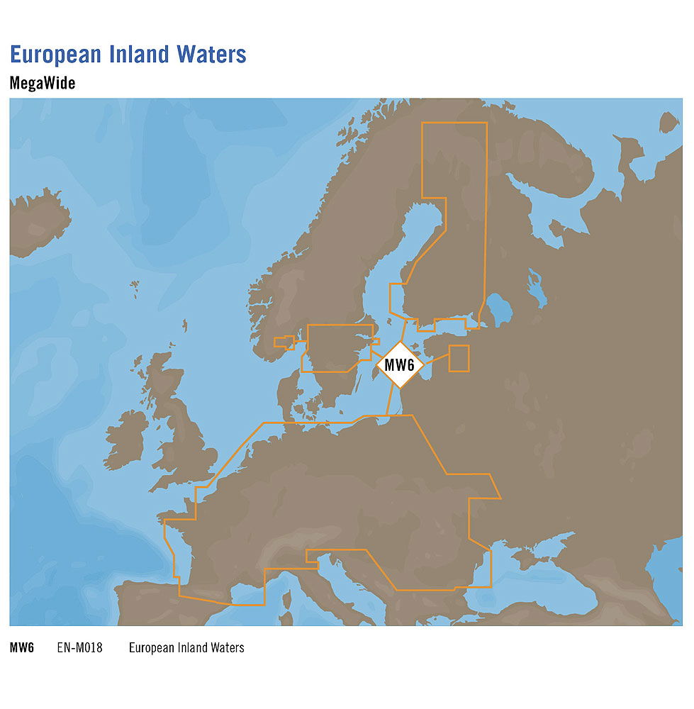 C-MAP MAX Mega Wide C-Card EN-M018 europeiske innlandsfarvann for navigasjon