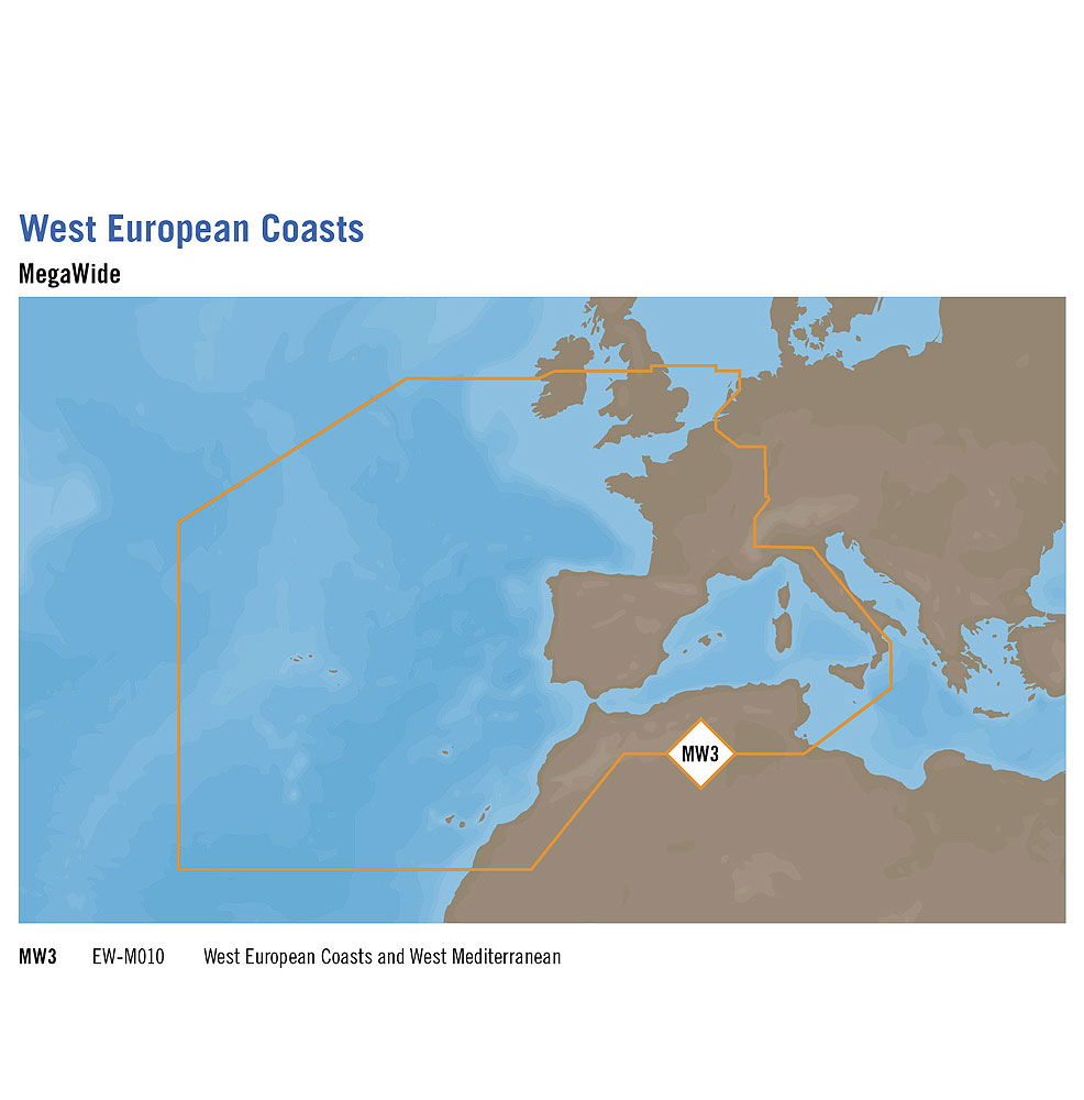 C-MAP MAX Mega Wide C-Card EW-M010 vesteuropeiske kystområder for navigasjon