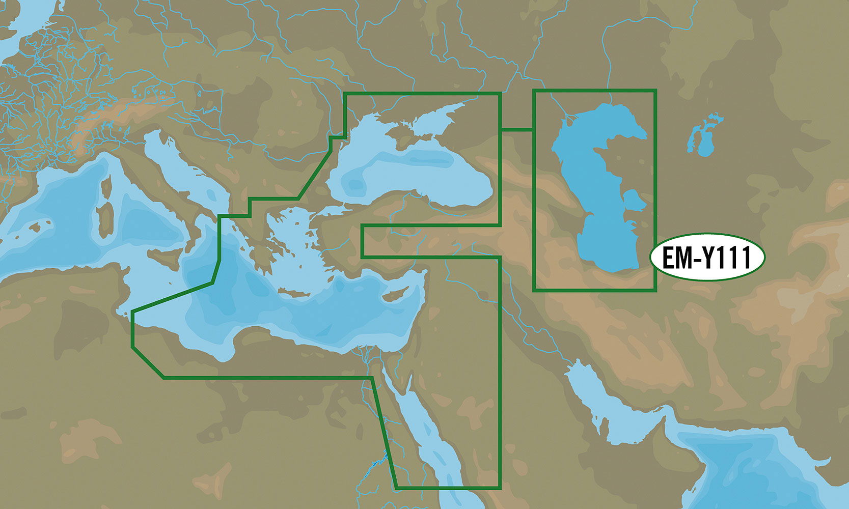 C-MAP Wide EM-Y111 østlige Middelhav og Svartehavet MAX-Full 4D sjøkart for navigasjon
