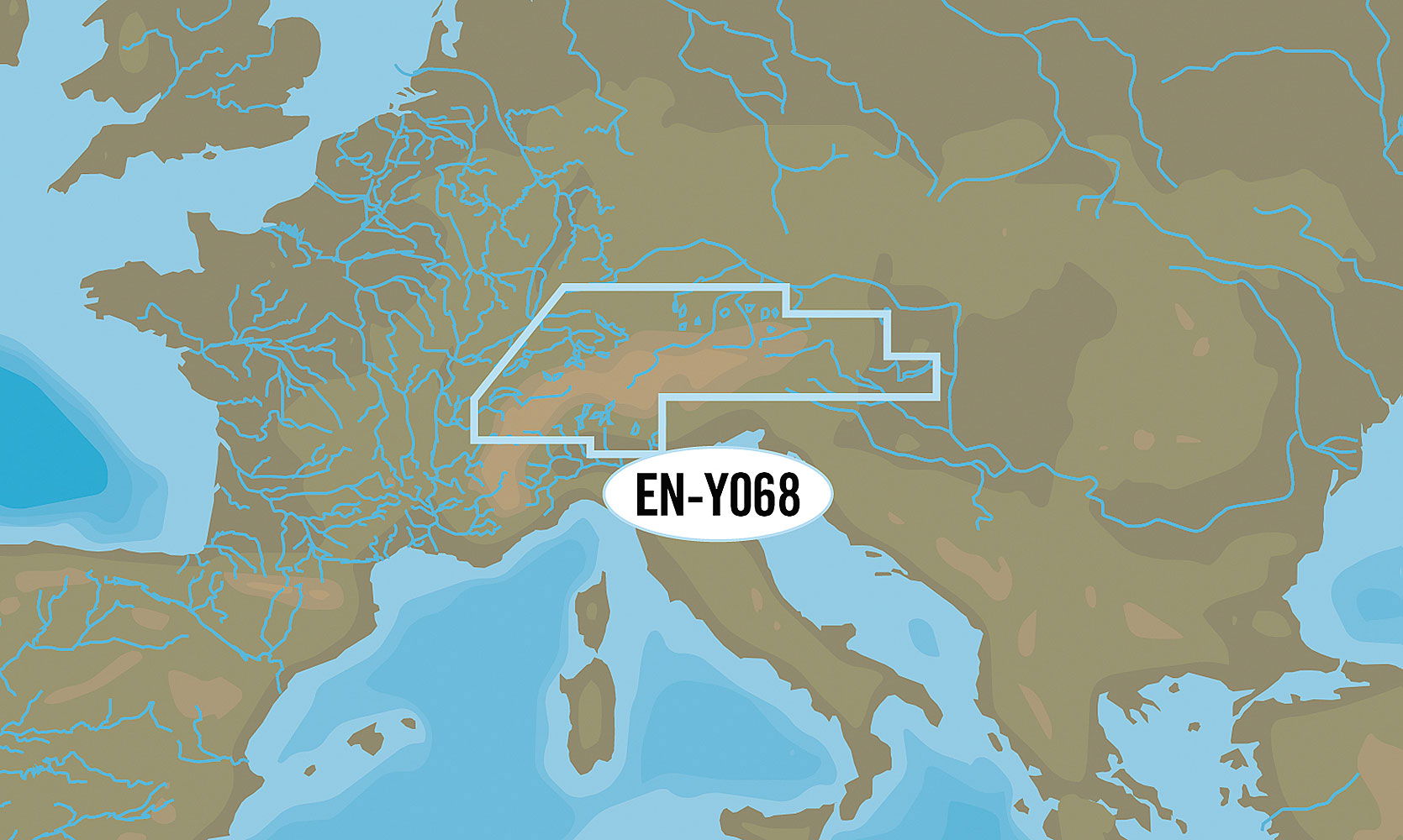 C-MAP by Jeppesen Wide EN-Y068 Mellom-Europa MAX-N+ forfra
