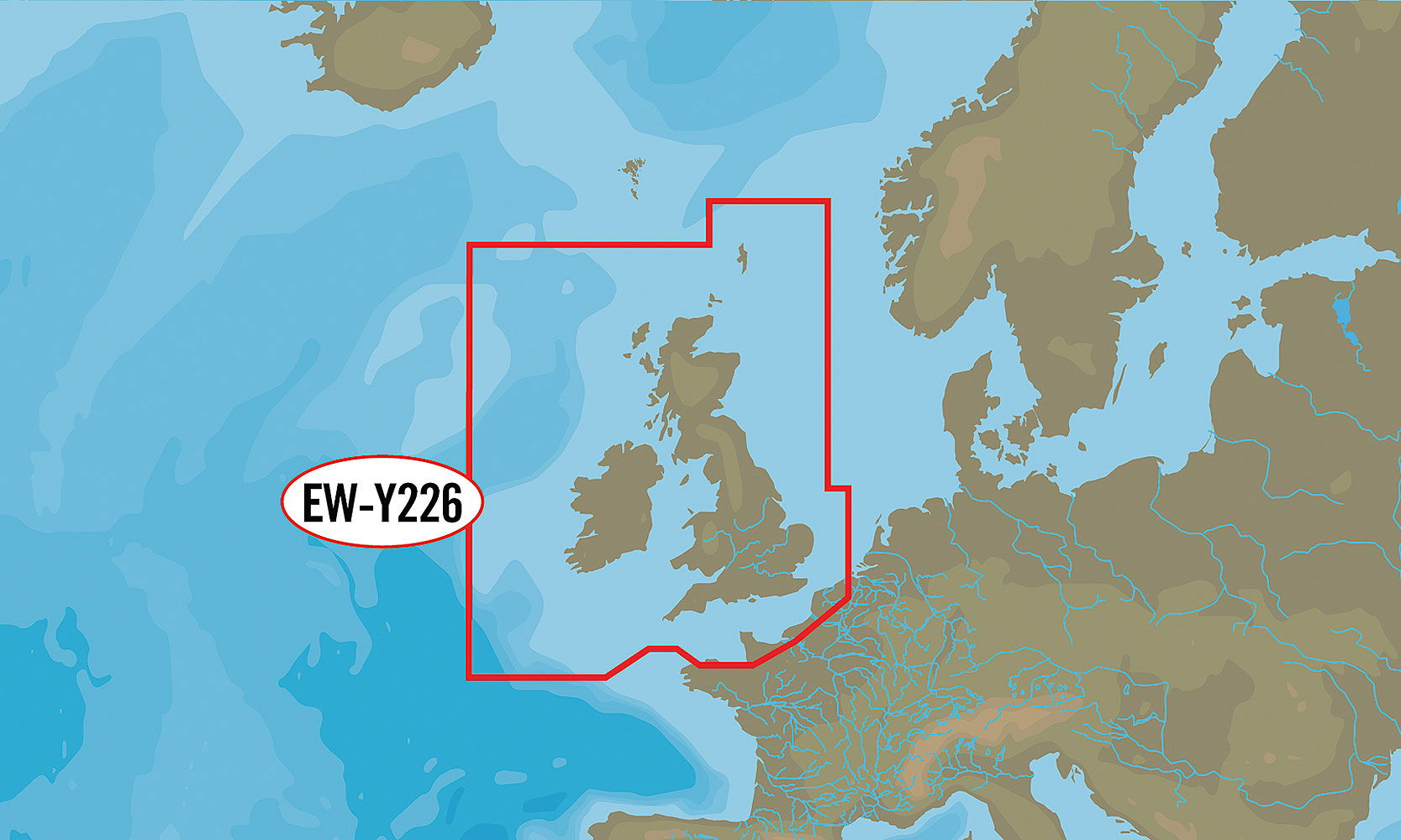 C-MAP by Jeppesen Wide EW-Y226 MAX-N GB, Irland og Den engelske kanal - C-Map forfra