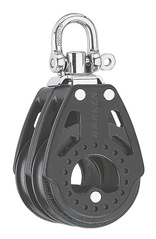 Carbo AirBlocks dobbelblokk med svivel 29 mm skive 8 mm line forfra