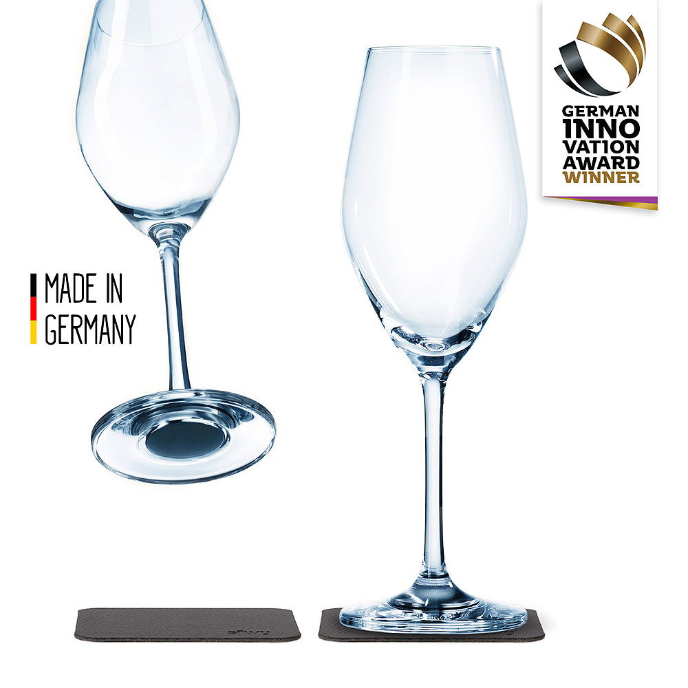 Champagneglass med magnet krystall 2-pack forfra
