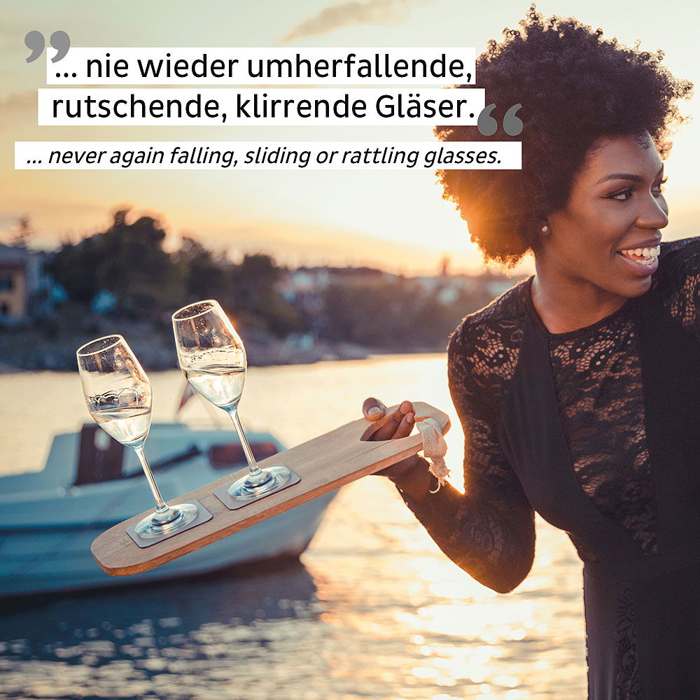 Champagneglass med magnet krystall 2-pack bakside