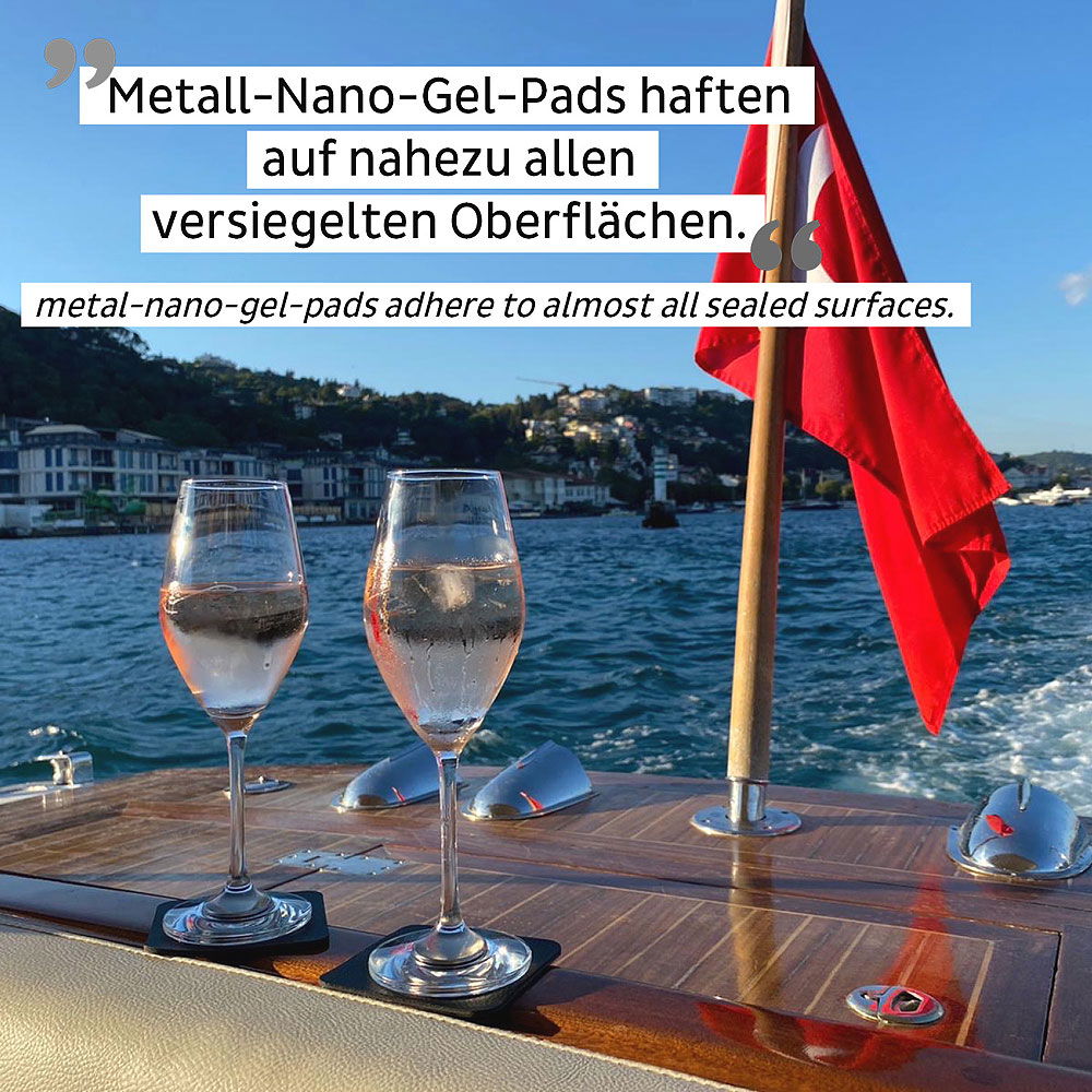 Nærbilde av magnet og glassbunn på Champagneglass med magnet krystall 2-pack