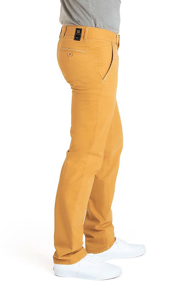 Chinobukse sommer herre bomull-stretch flatfront bak
