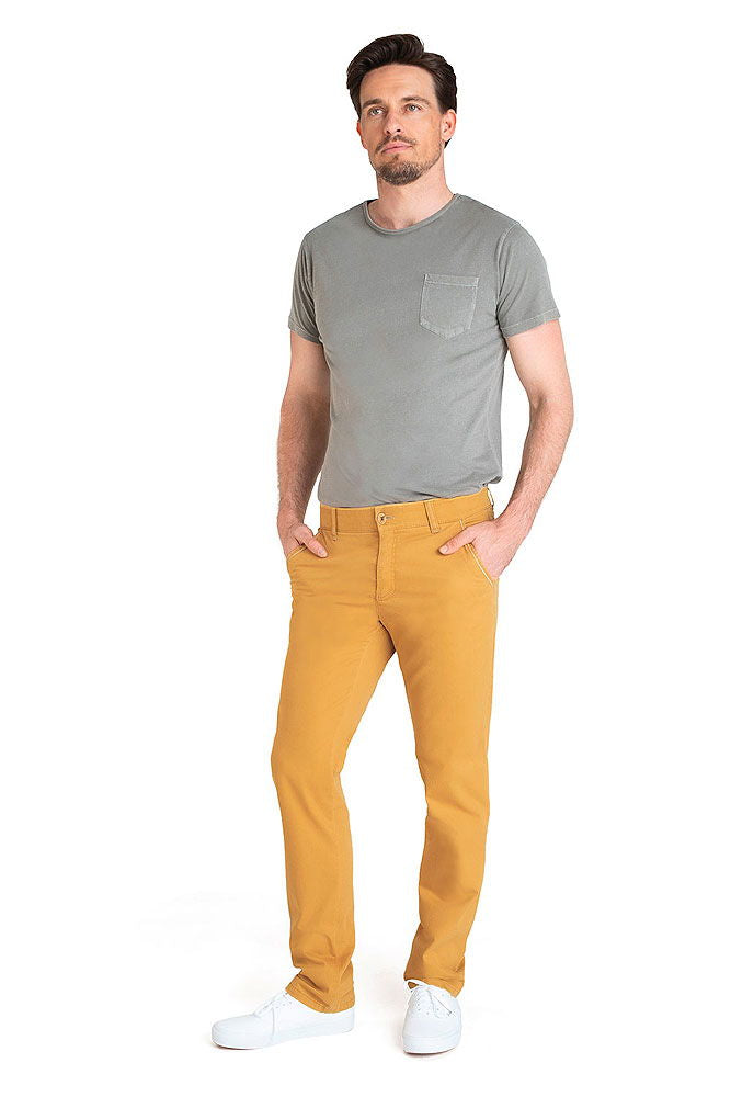 Chinobukse sommer herre bomull-stretch flatfront montert