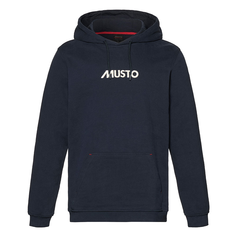 Classic hoodie med justerbar hette og ribbekant forfra