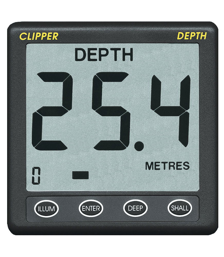 Clipper Depth ekkolodd dybdemåler 12V 150 kHz forfra