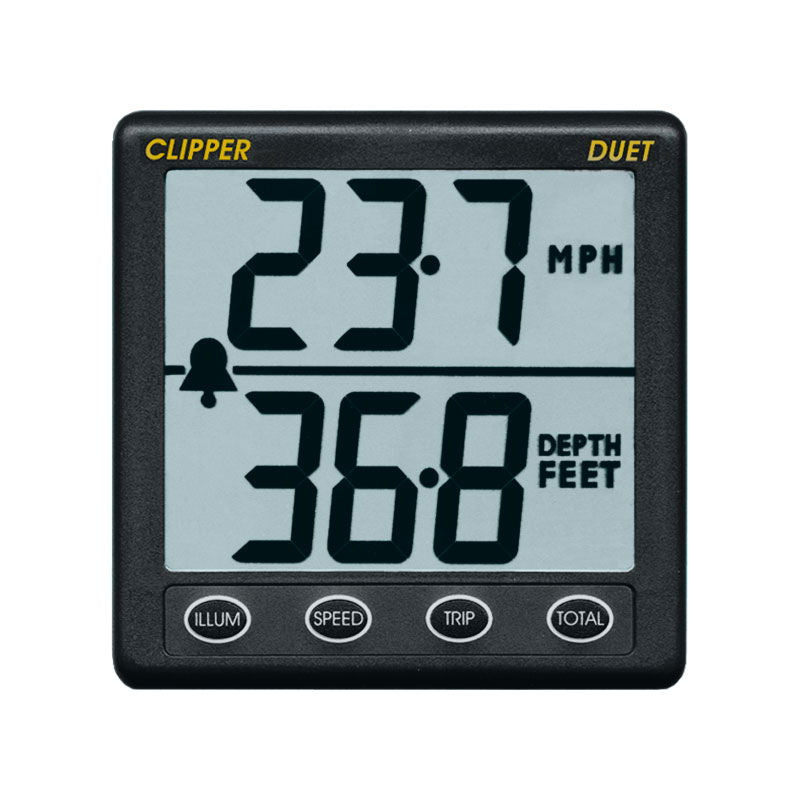 Clipper Duet logg og ekkolodd 12V 150 kHz 111 x 111 mm forfra