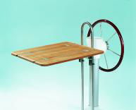 Cockpit bordplate teak sammenleggbar 70 x 60 cm - Roca detalj av teakkanter