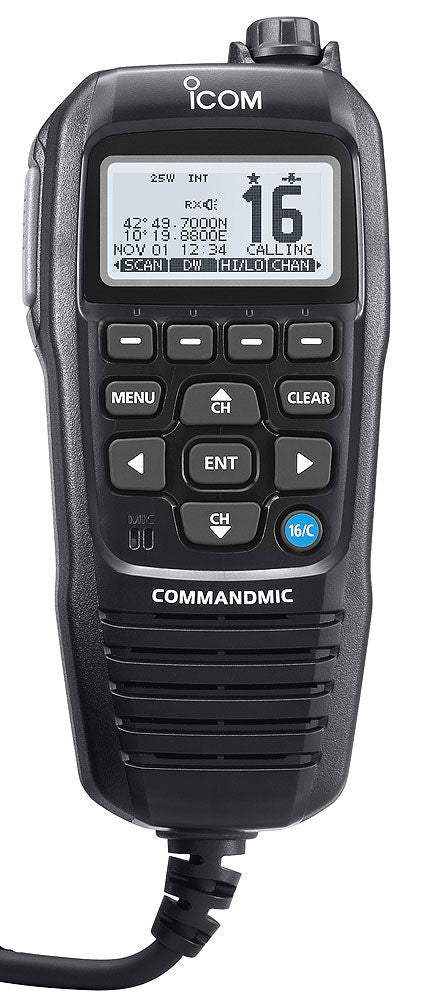 Commandmic HM-195GB håndmikrofon for IC-M423G forfra