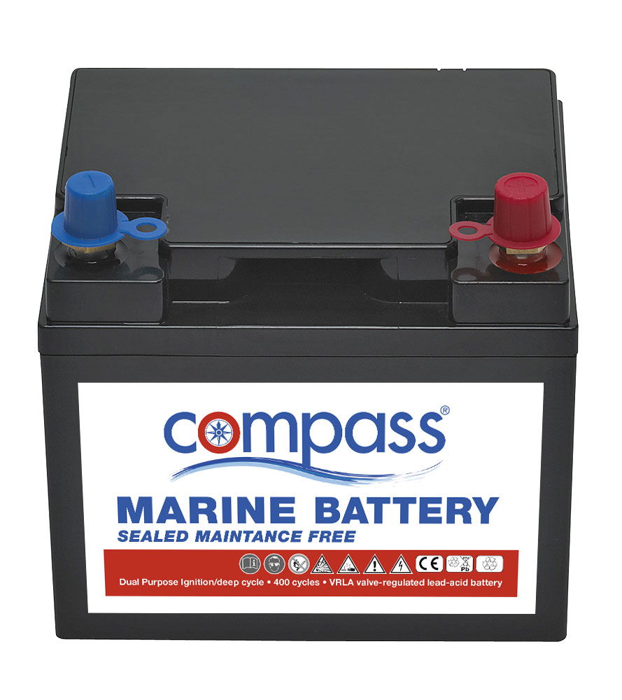 Compass AGM batteri 45 Ah 12V 13 kg forfra