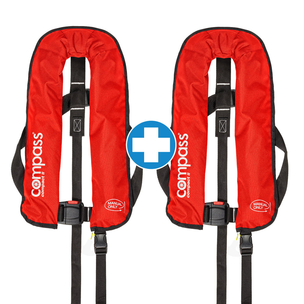 Compass Compact II redningsvest 150N 16 l manuell forfra