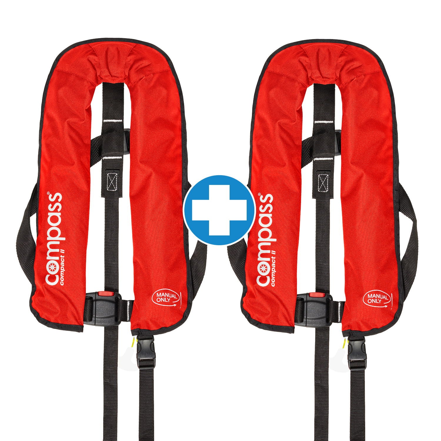 Compass Compact II redningsvest 150N 16 l manuell forfra