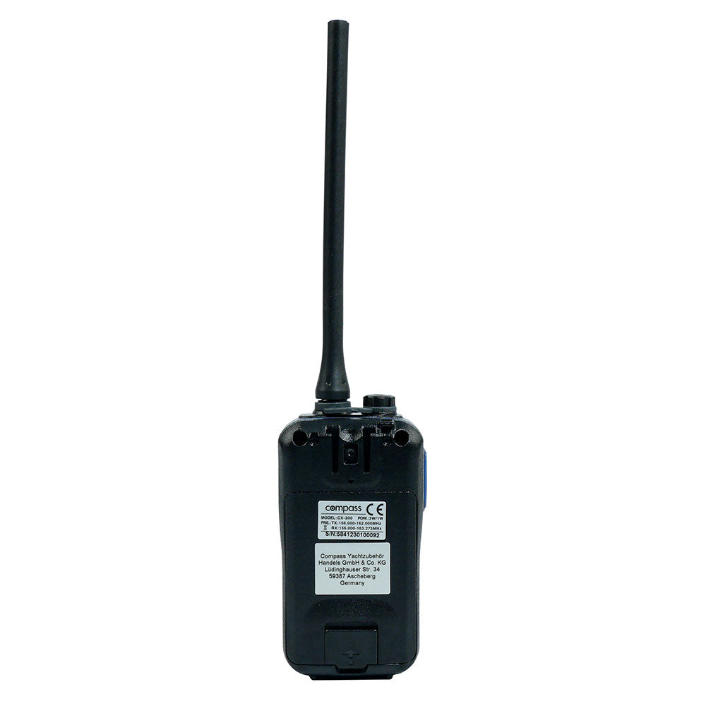 Compass CX-200 håndholdt VHF nærbilde av skjerm