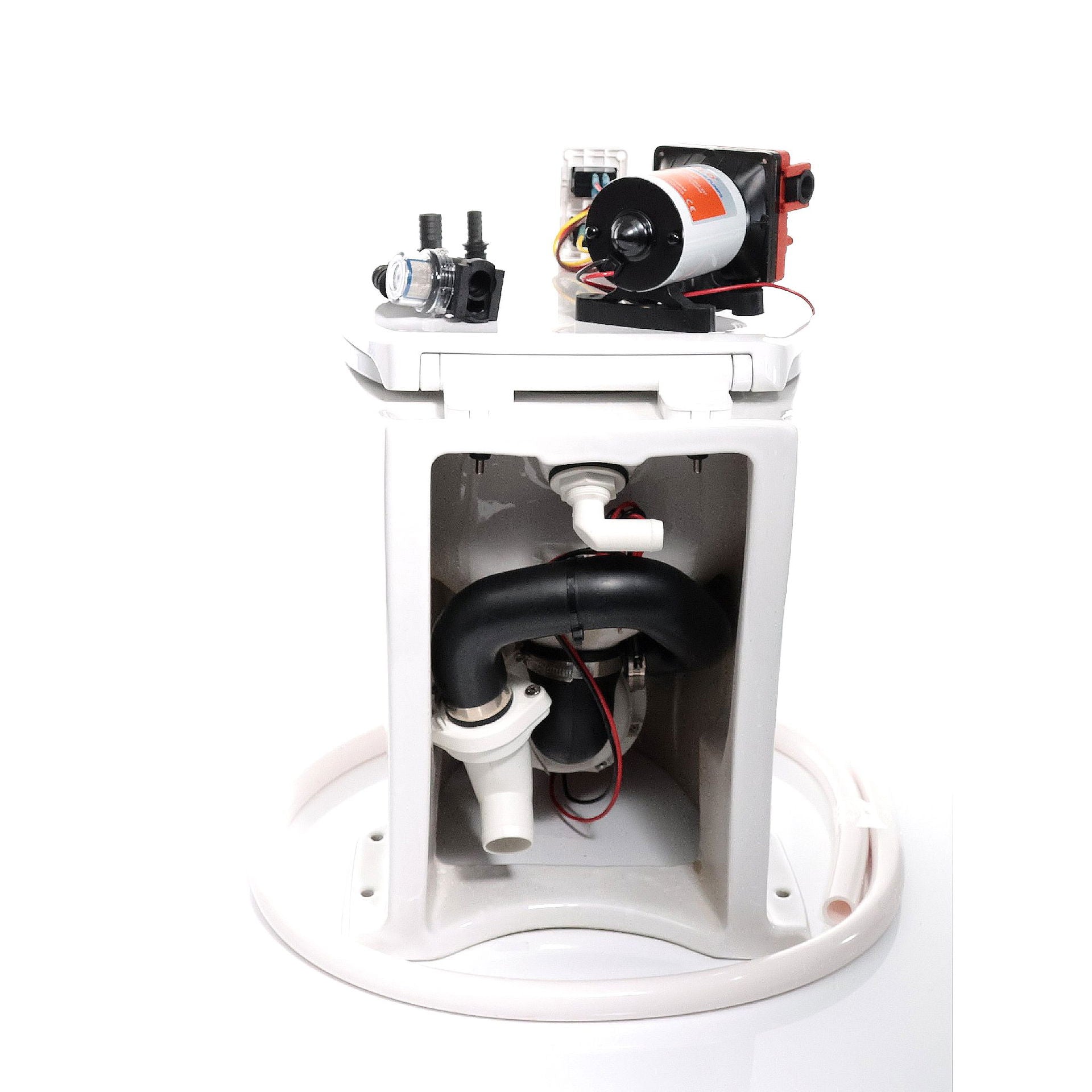 Montert Compass Deluxe-Flush elektrisk toalett med magnetventil friskvann om bord