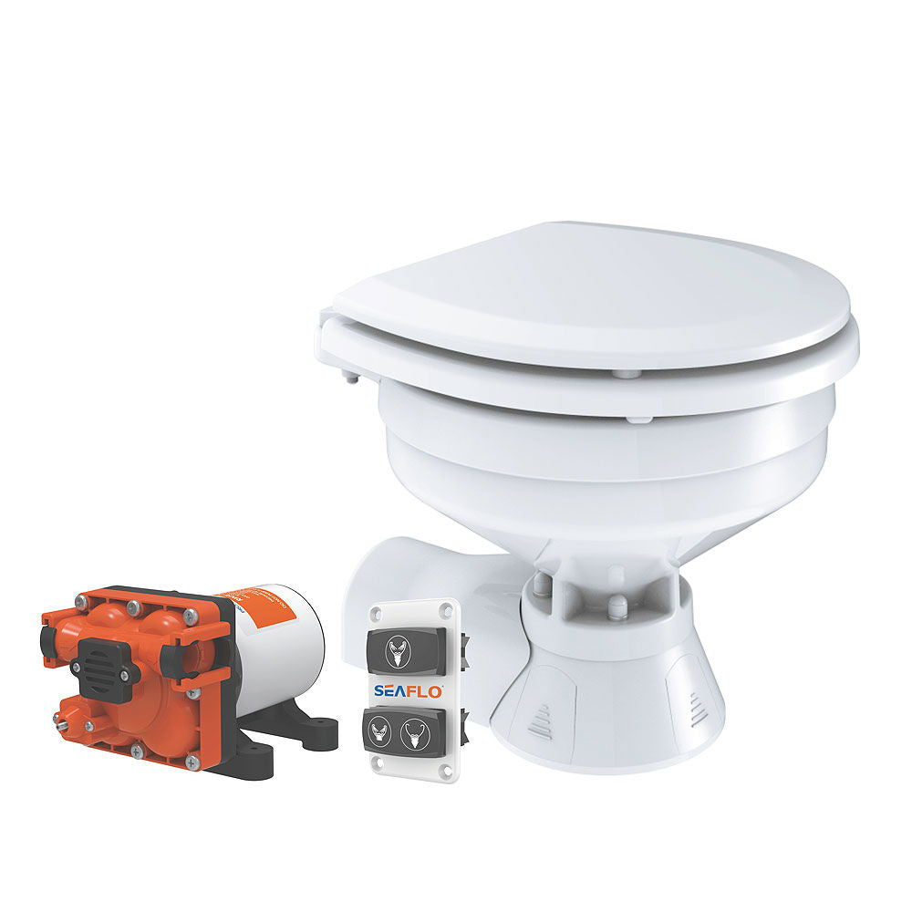 Compass Quiet-Flush elektrisk toalett med pumpe forfra