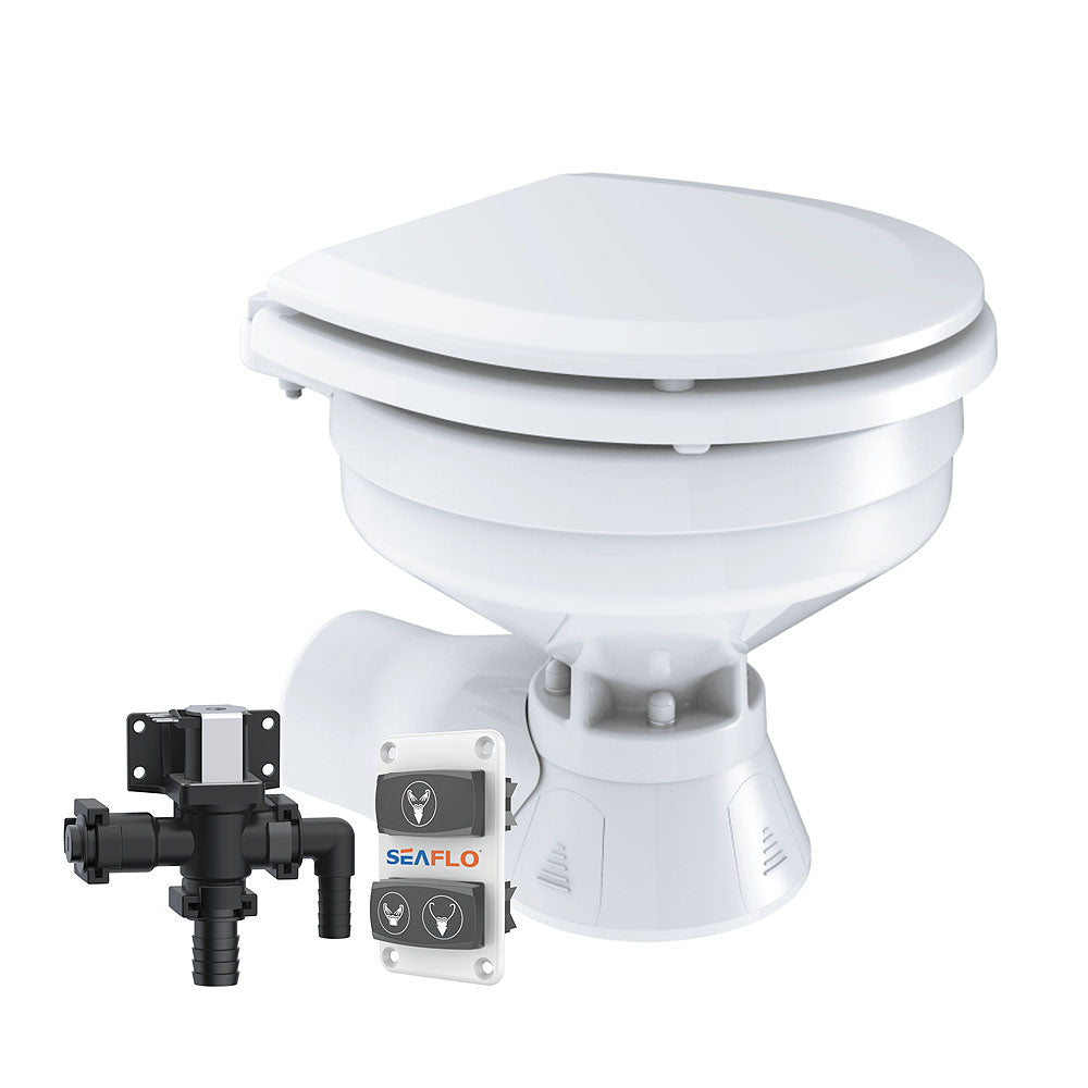 Compass Quiet-Flush elektrisk toalett med magnetventil forfra