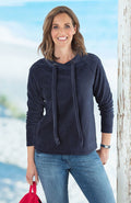 Cord-sweatshirt dame - Compass forfra