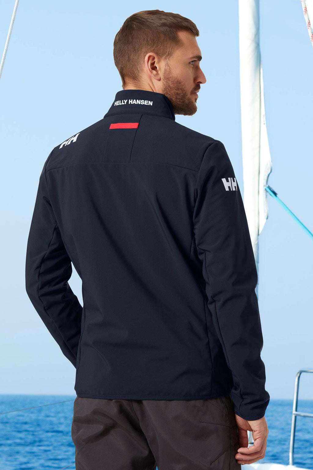 Crew 2.0 softshelljakke vanntett vindtett fleecefôr logo detalj