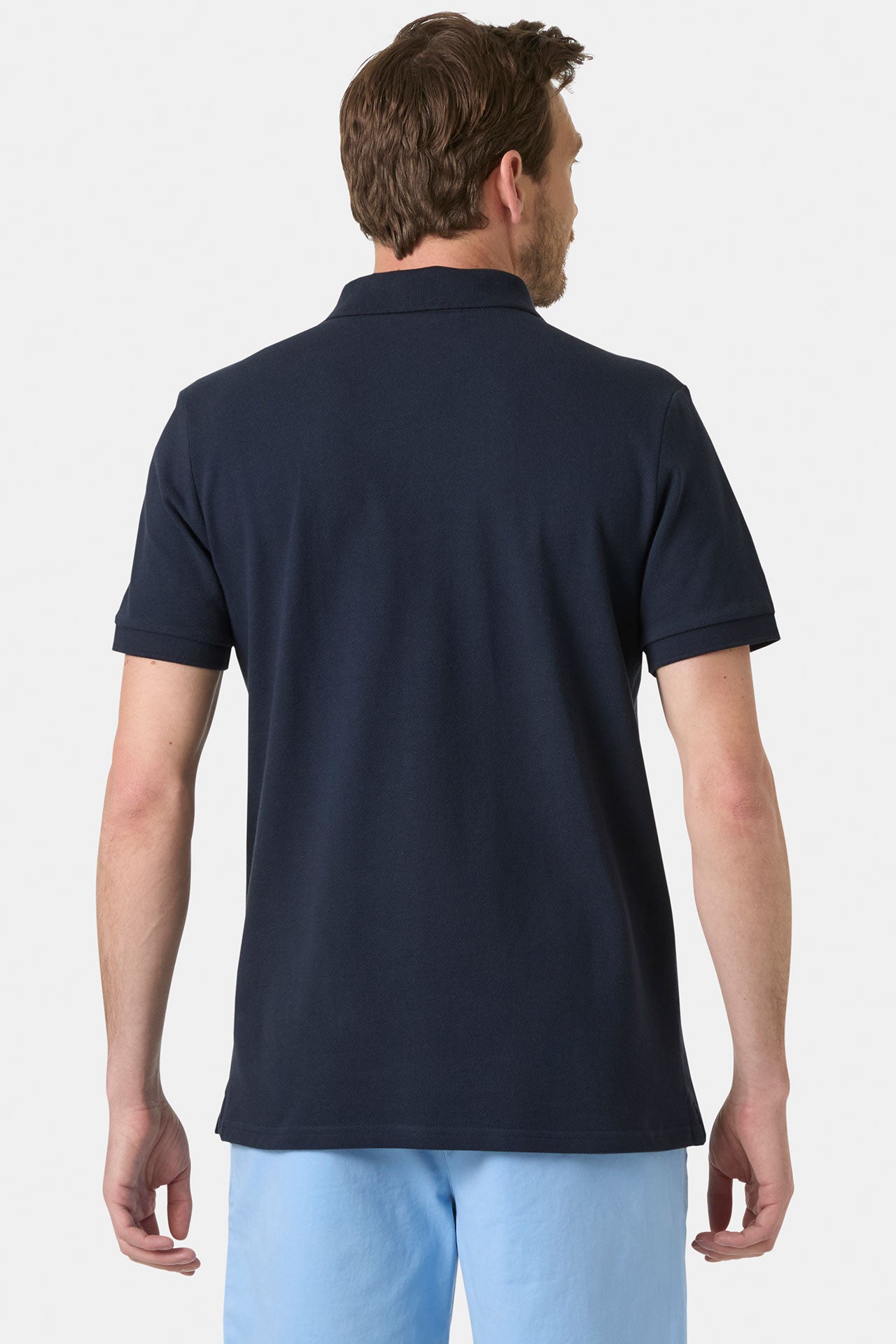 Crew polo bomull piqué for herre nærbilde av logo