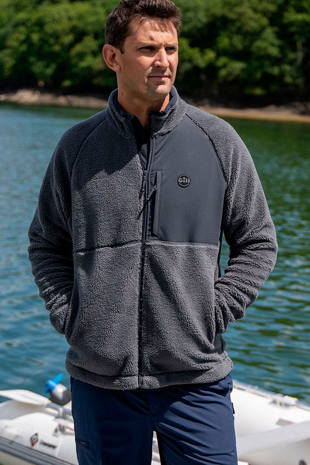 Detalj av Cromarty fleecejakke thermo-fleece med nettfôr