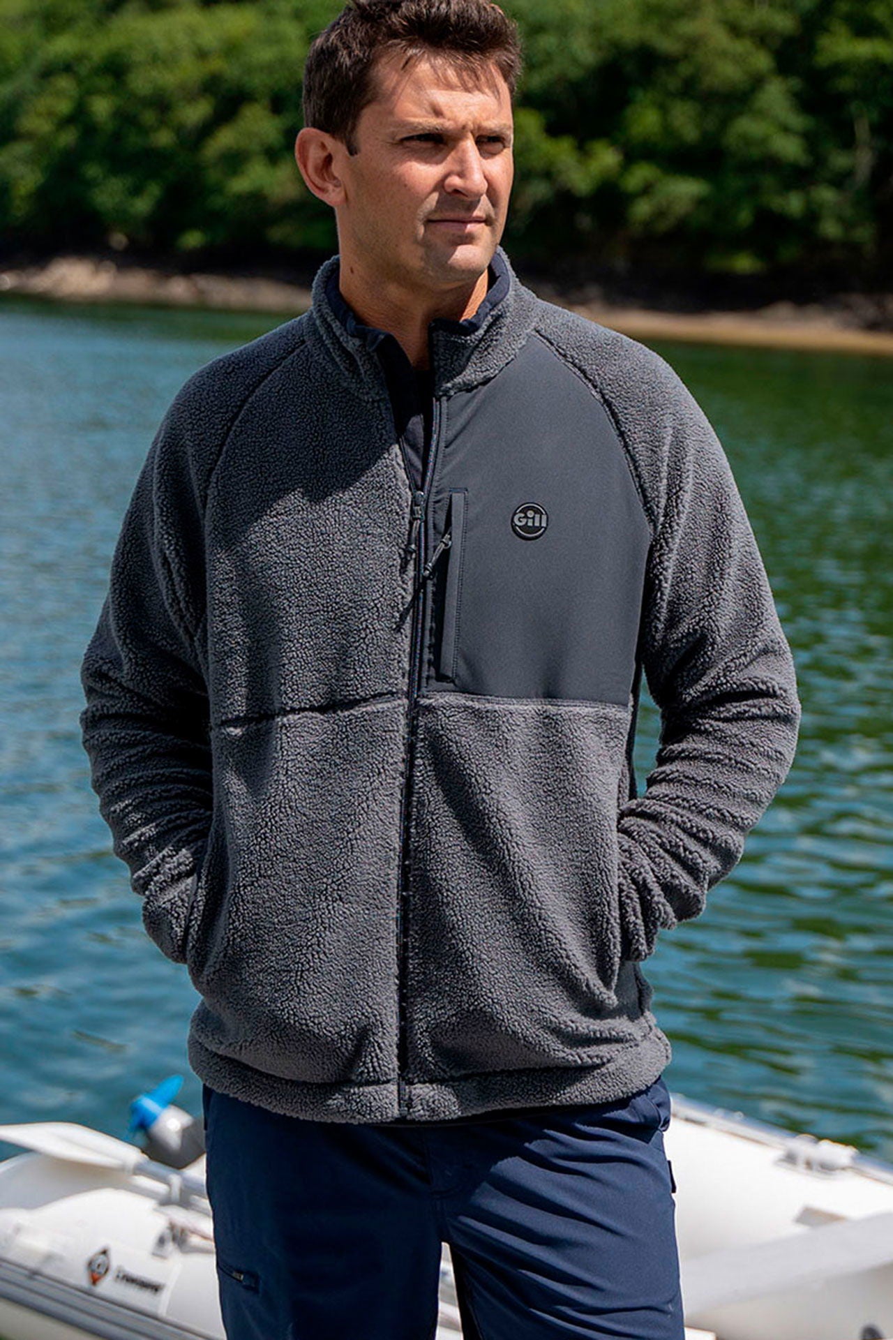 Detalj av Cromarty fleecejakke thermo-fleece med nettfôr