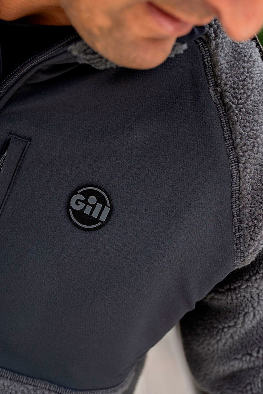 Glidelås detalj på Cromarty fleecejakke thermo-fleece med nettfôr