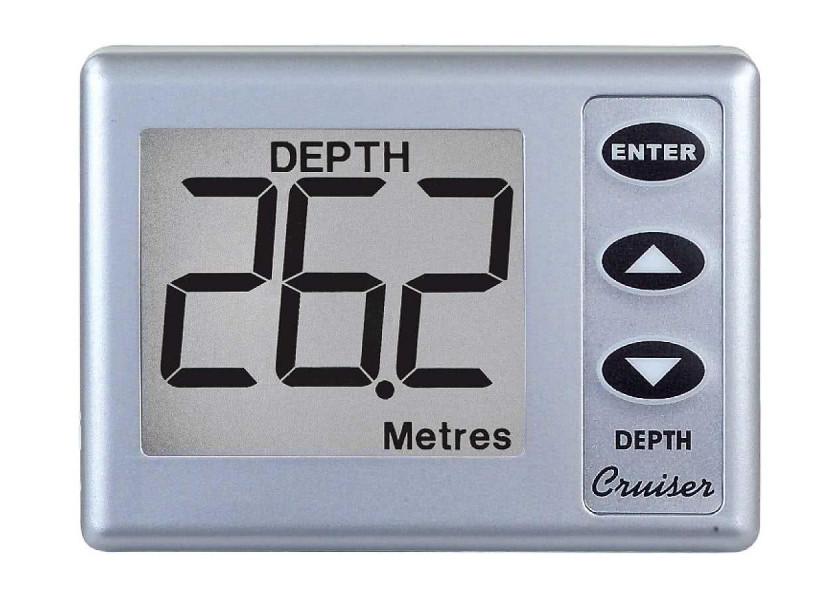 CRUISER dybdemåler 0,8-100 m med giver og blått display detalj