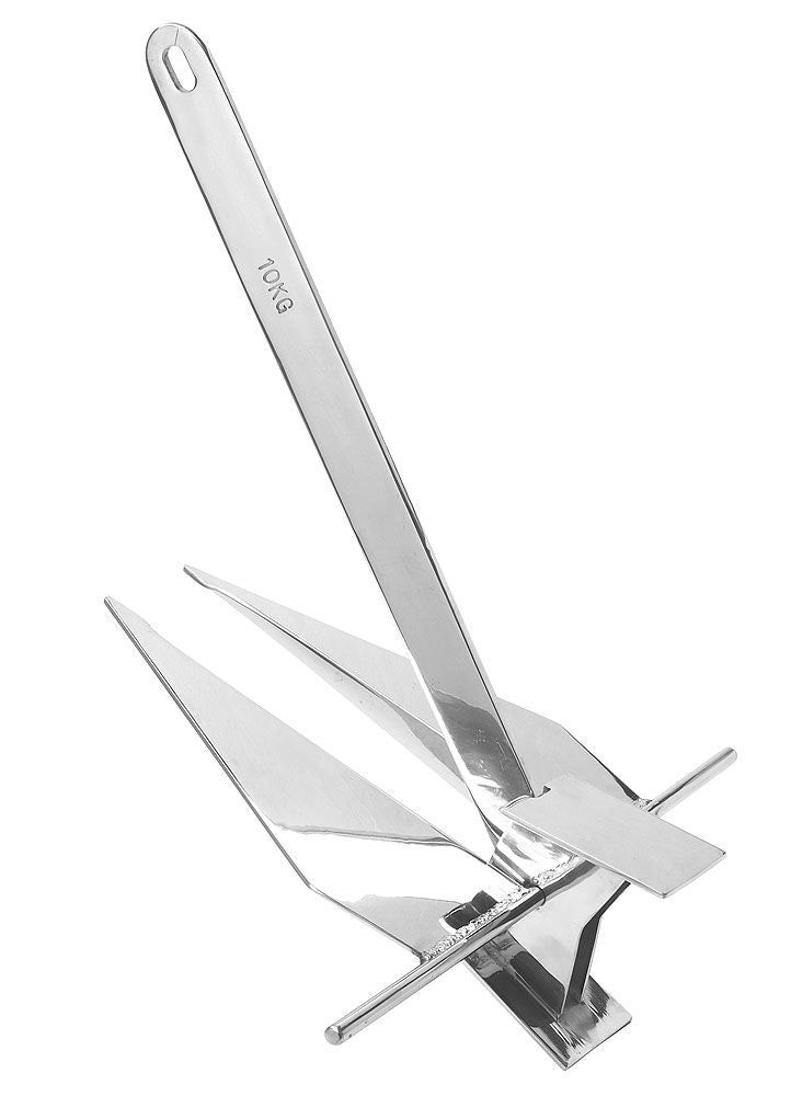 Danforth-anker rustfritt stål 5 kg forfra