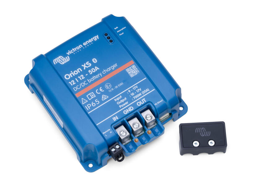 DC-DC lader Orion XS 12V til 12V 50A marine med Bluetooth bakside