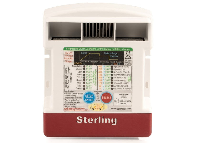 Bruk av DC-DC lader Pro Batt Ultra 12V til 24V 70A - Sterling i båt