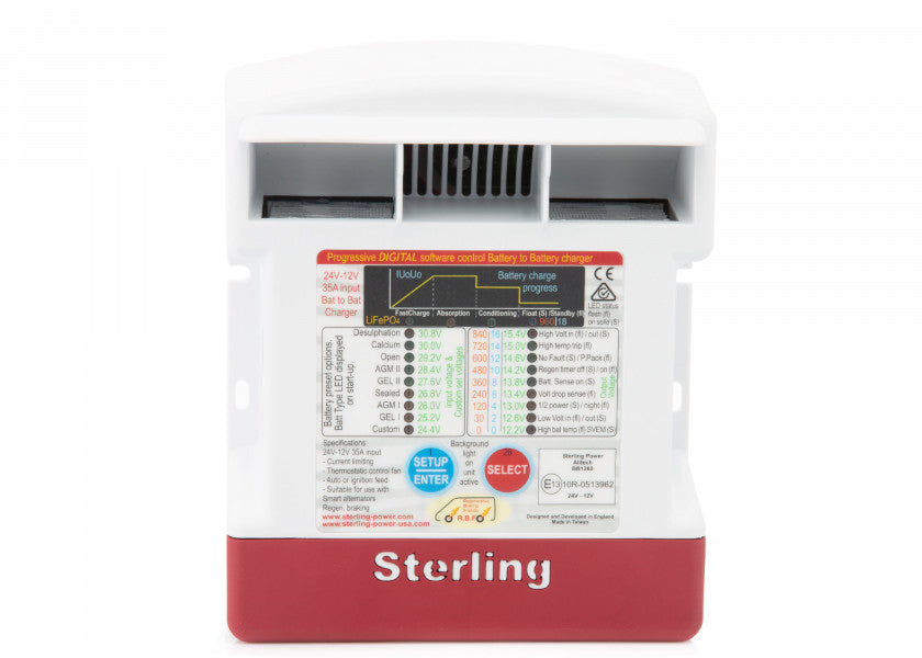 Montering av DC-DC lader Pro Batt Ultra 24V til 12V 35A - Sterling